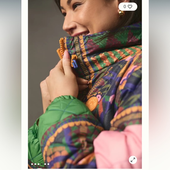 Anthropologie NWT Farm Rio Graphic Quilted Reversible Coat Size M. - Picture 4 of 11